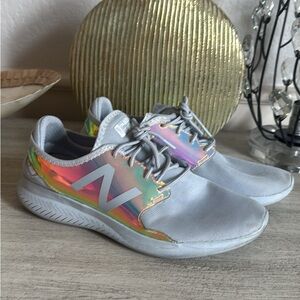 New Balance Silver and Iridescent Sneakers